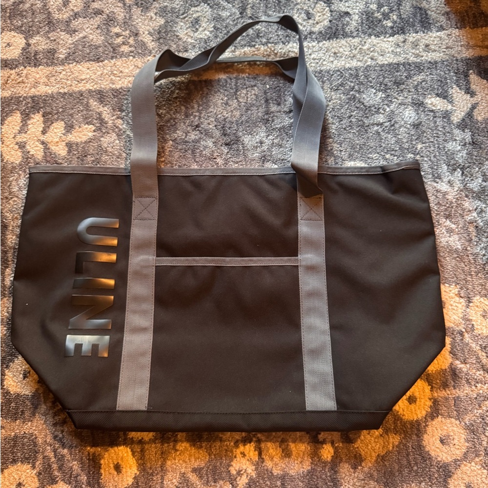 Uline Black and Gray Tote Bag